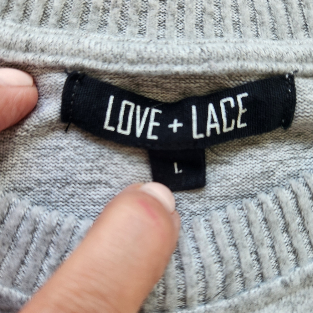 Holiday Sweater Girl & Dog Polka Dots Gray Studs Studded Whimsical Glam - Picture 10 of 16